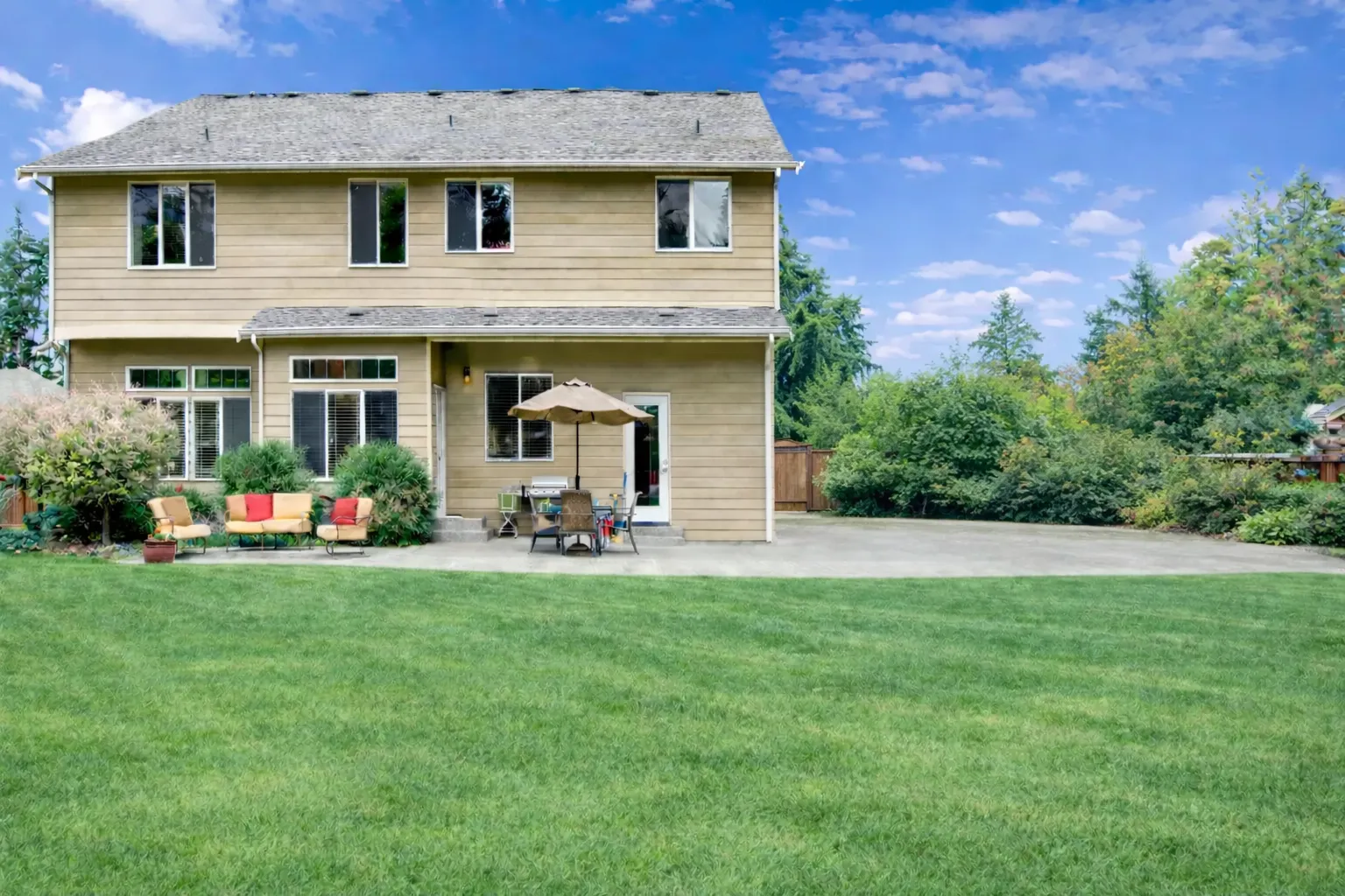 Backyard before attached ADU construction in Dallas Texas