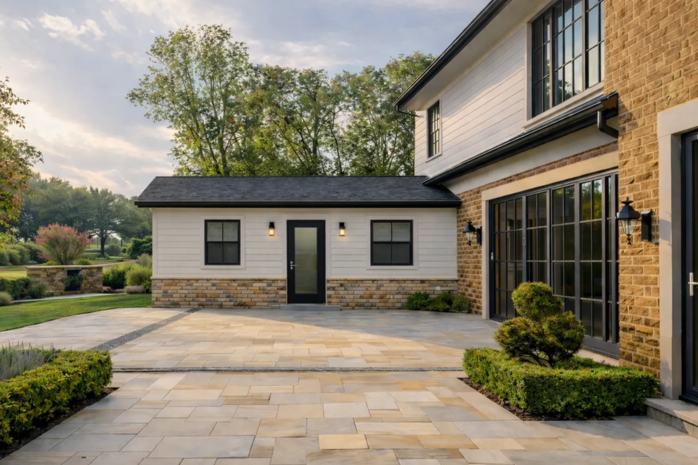 Attached ADU extension built next to a residential home with private entrance in Dallas Texas